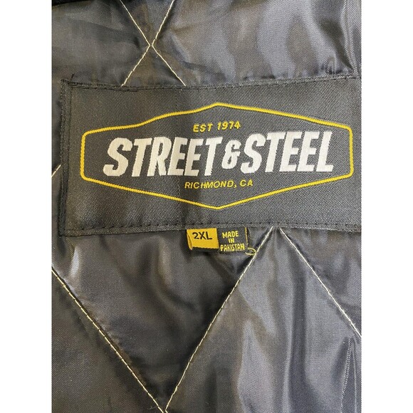Street & Steel Leather Jacket Mens 2XL Motorcycle Biker Quilted Liner Armor - Picture 13 of 15